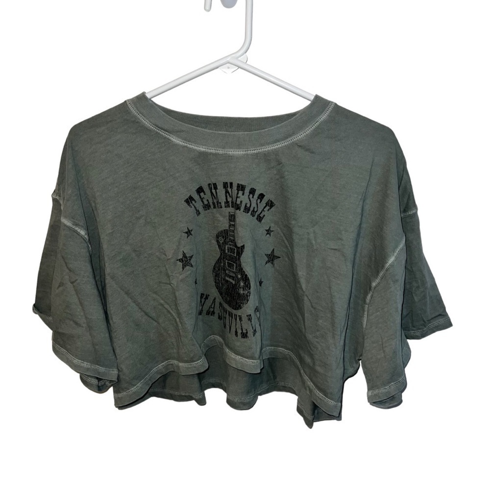 Aeropostale Green Boxy Crop T-Shirt